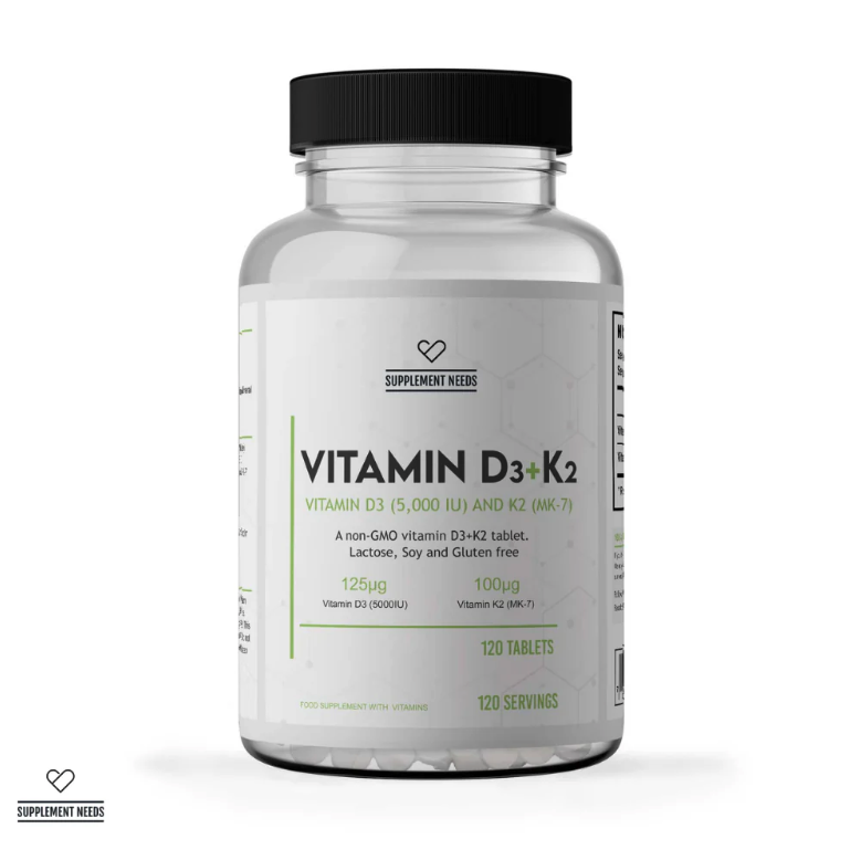 Supplement Needs Vitamin D3 & K2 (MK7) - 120 Tabs
